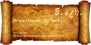 Breszlauer Ábel névjegykártya